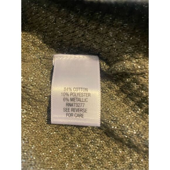 Croft & Barrow Gold Shimmering  V-Neck Long Sleeve Sweater Size Large-EUC - Picture 10 of 10